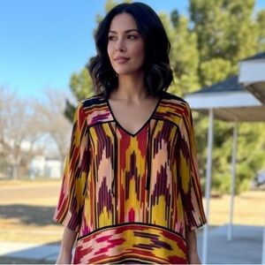 Take 50% OFF- Lauren Moffatt Women's V-neck Blouse,  Sizs-L